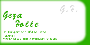 geza holle business card