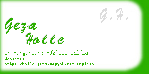 geza holle business card